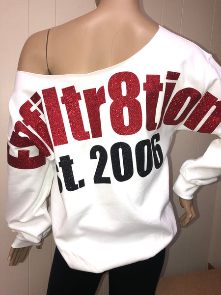 Delta Love Oversized Print Glam Sweatshirt