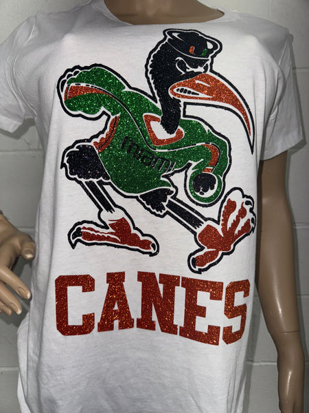 Miami Canes bling tee | University of Miami glitter t-shirt