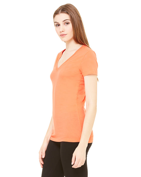 Bella Ladies' Jersey Short-Sleeve Deep V-Neck