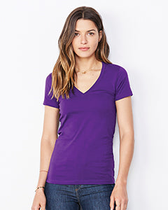 Bella Ladies' Jersey Short-Sleeve Deep V-Neck