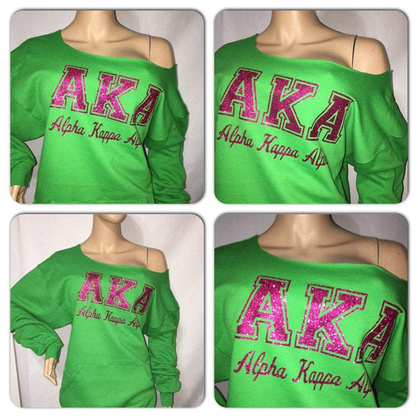 AKA Glitter Off the shoulder sweatshirt