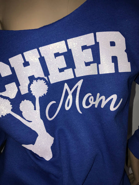 Cheer mom glitter sweatshirt | Customizable Cheer life off the shoulder sweatshirts | sports mom