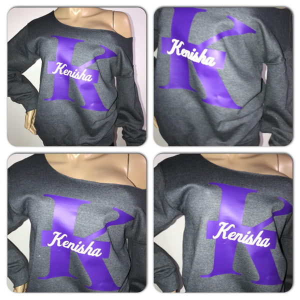 Custom monogram glam sweatshirt | Personalized sweatshirt