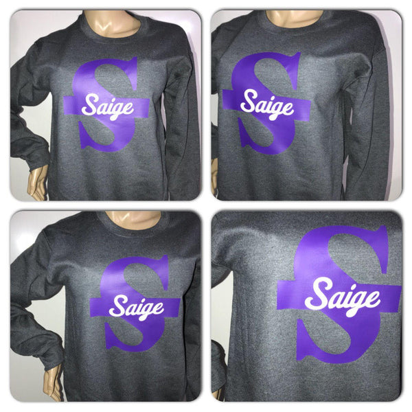 Custom monogram glam sweatshirt | Personalized sweatshirt