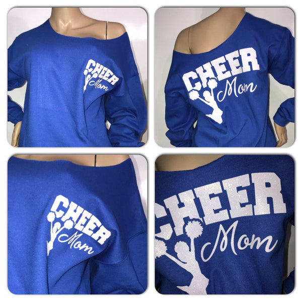 Cheer mom glitter sweatshirt