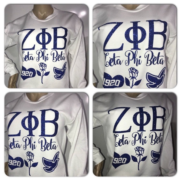 Zeta Crew Bling Sweatshirt | zeta phi beta Glitter sweatshirt