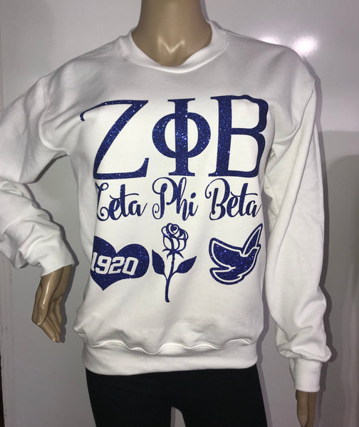Zeta Crew Bling Sweatshirt | zeta phi beta Glitter sweatshirt