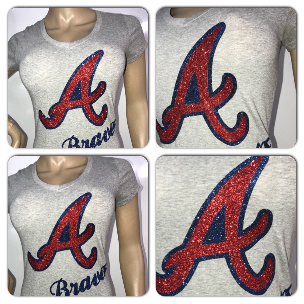 Braves glitter t-shirt | Atlanta Braves glitter shirt | Baseball tee