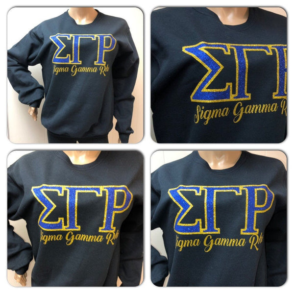 Sigma Gamma Rho bling sweatshirt | Pretty Poodles Glitter sweatshirt | Poodles Crew Neck