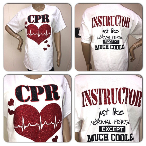 CPR Instructor Glam Tee | CPR Glitter t-shirt