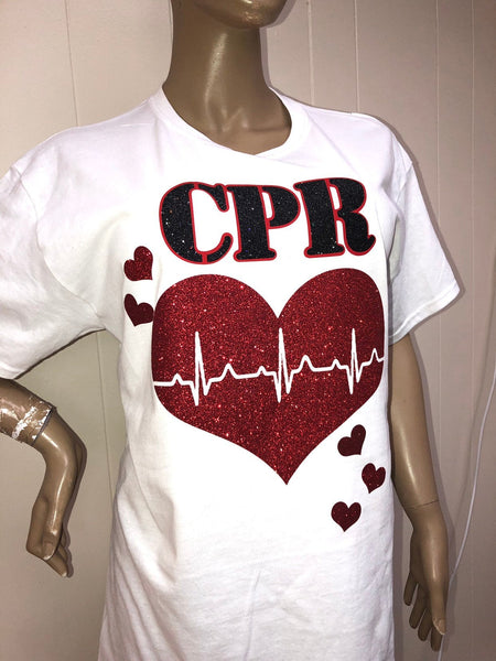 CPR Instructor Glam Tee | CPR Glitter t-shirt