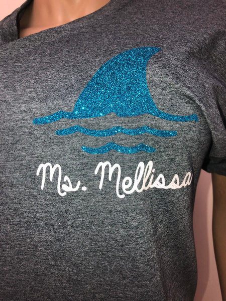 Teacher Shark Glam Tee || Teacher Gifts || Back to school || Spirit Wear