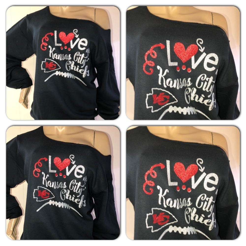 KC Love Off the Shoulder Sweatshirt – GlitterTees