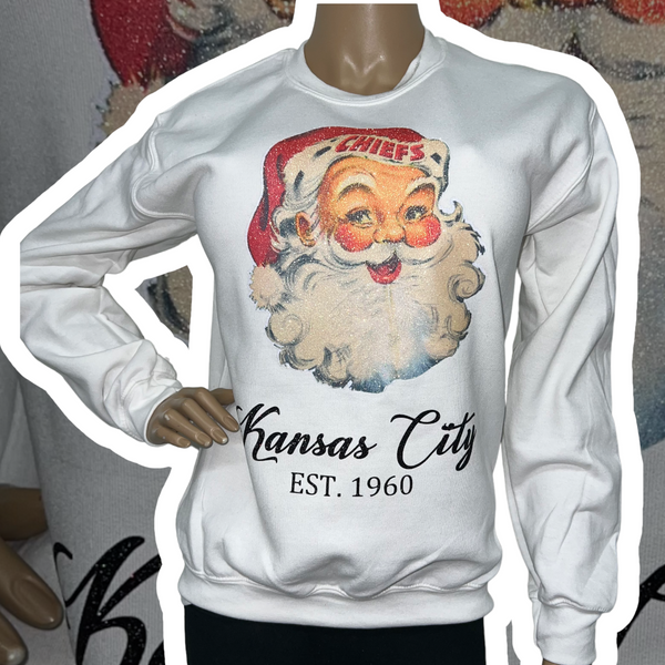 Classic Santa Chiefs Glitter Sweatshirt