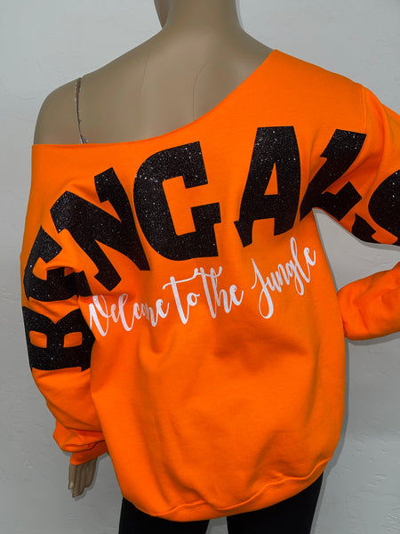 Bengals Lips Oversized Print Sweatshirt ( Front & back)
