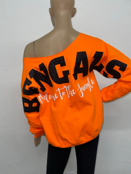 Bengals Lips Oversized Print Sweatshirt ( Front & back)