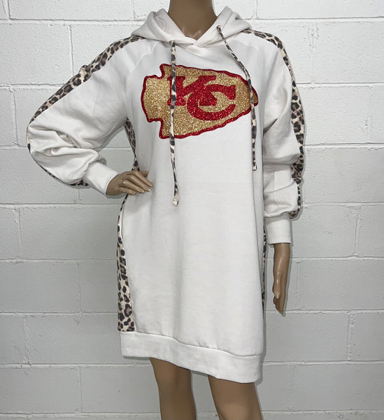 Chiefs Cheetah Hoody Dress