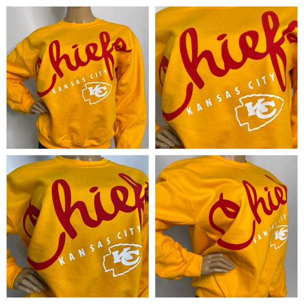 KC Gold Script Crew Neck Sweatshirt (front only)