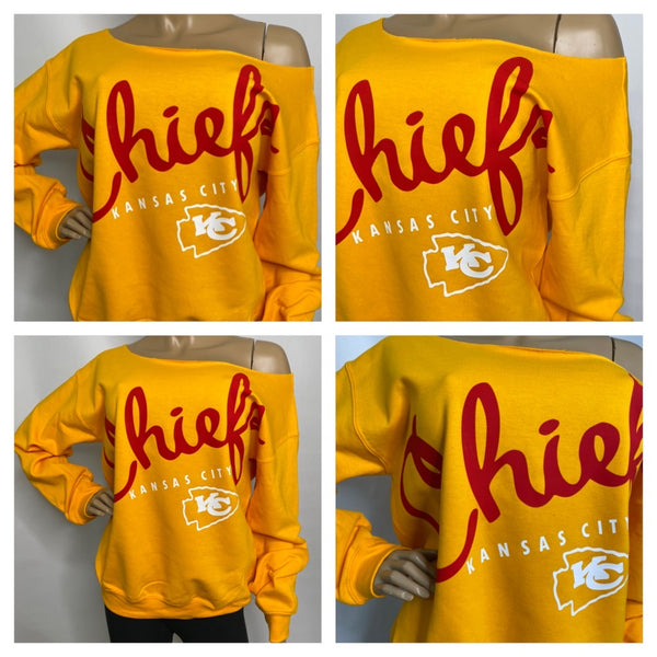 KC Gold Off the shoulder Sweatshirt (front only)