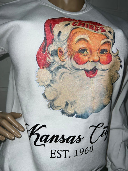 Classic Santa Chiefs Glitter Sweatshirt