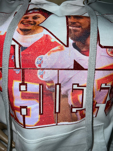 KC Patrick/ Travis White Hoody Sweatshirt