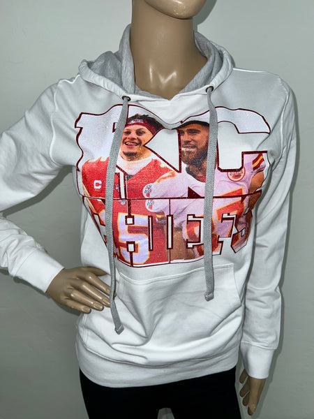 KC Patrick/ Travis White Hoody Sweatshirt