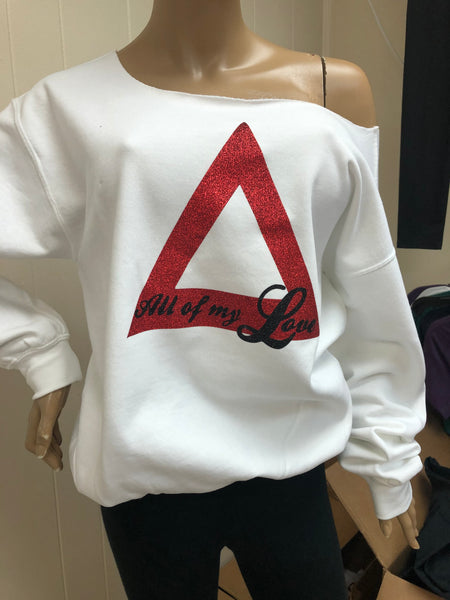 Delta Love Oversized Print Glam Sweatshirt
