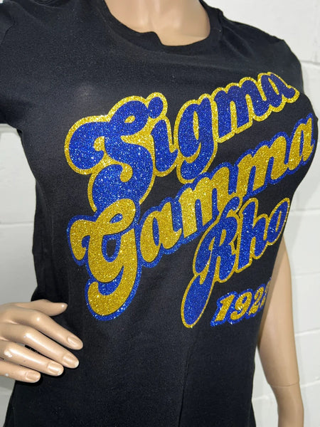 Sigma Gamma Rho Glam Statement Tee | Sorority Glitter t-shirt | SGR |