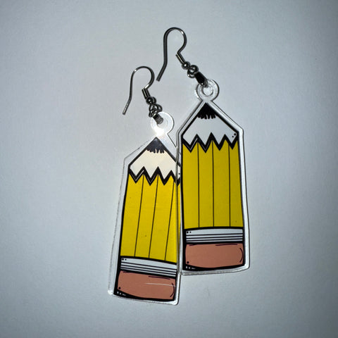 Pencil dangle earrings