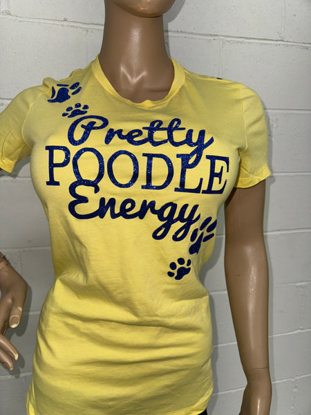 Sigma Gamma Rho Pretty Poodle Energy Glam Tee | Sorority Glitter t-shirt | SGR |