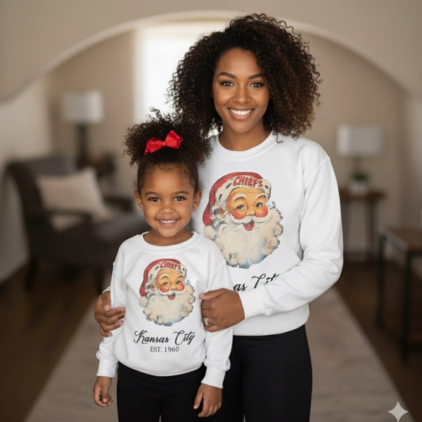 Classic Santa Chiefs Glitter Sweatshirt