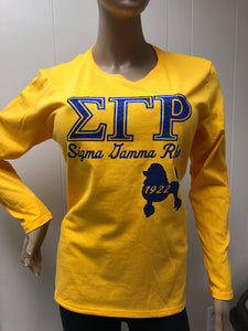 Sigma Gamma Rho Gold Glam Tee | Sorority Glitter t-shirt | SGR |