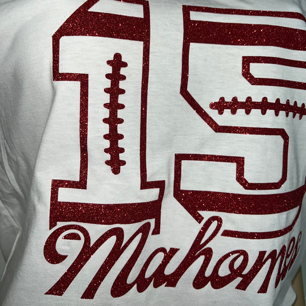 Mahomes 15 Glam Stitch tee
