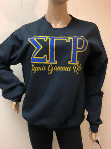 Sigma Gamma Rho bling sweatshirt | Pretty Poodles Glitter sweatshirt | Poodles Crew Neck