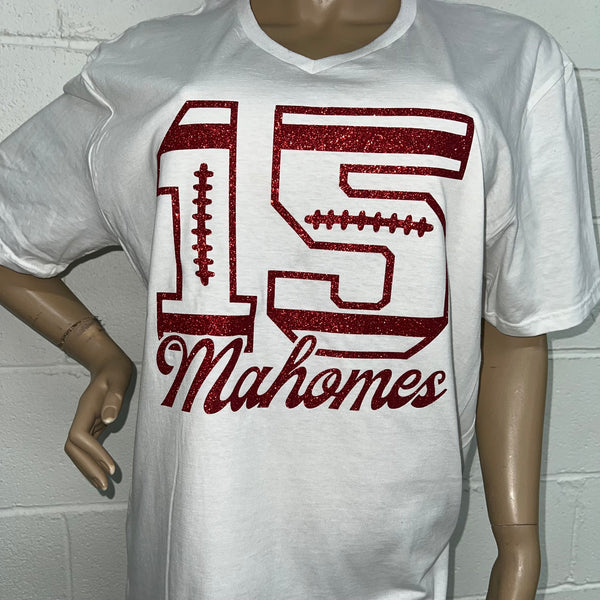 Mahomes 15 Glam Stitch tee