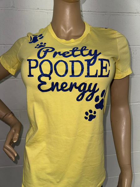 Sigma Gamma Rho Pretty Poodle Energy Glam Tee | Sorority Glitter t-shirt | SGR |