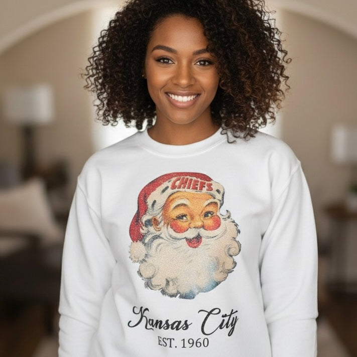 Classic Santa Chiefs Glitter Sweatshirt