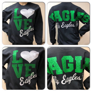 Eagles Glam off the shoulder Sweatshirt