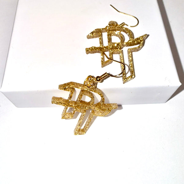 Pine Tree Gold Glam Dangle Earrings