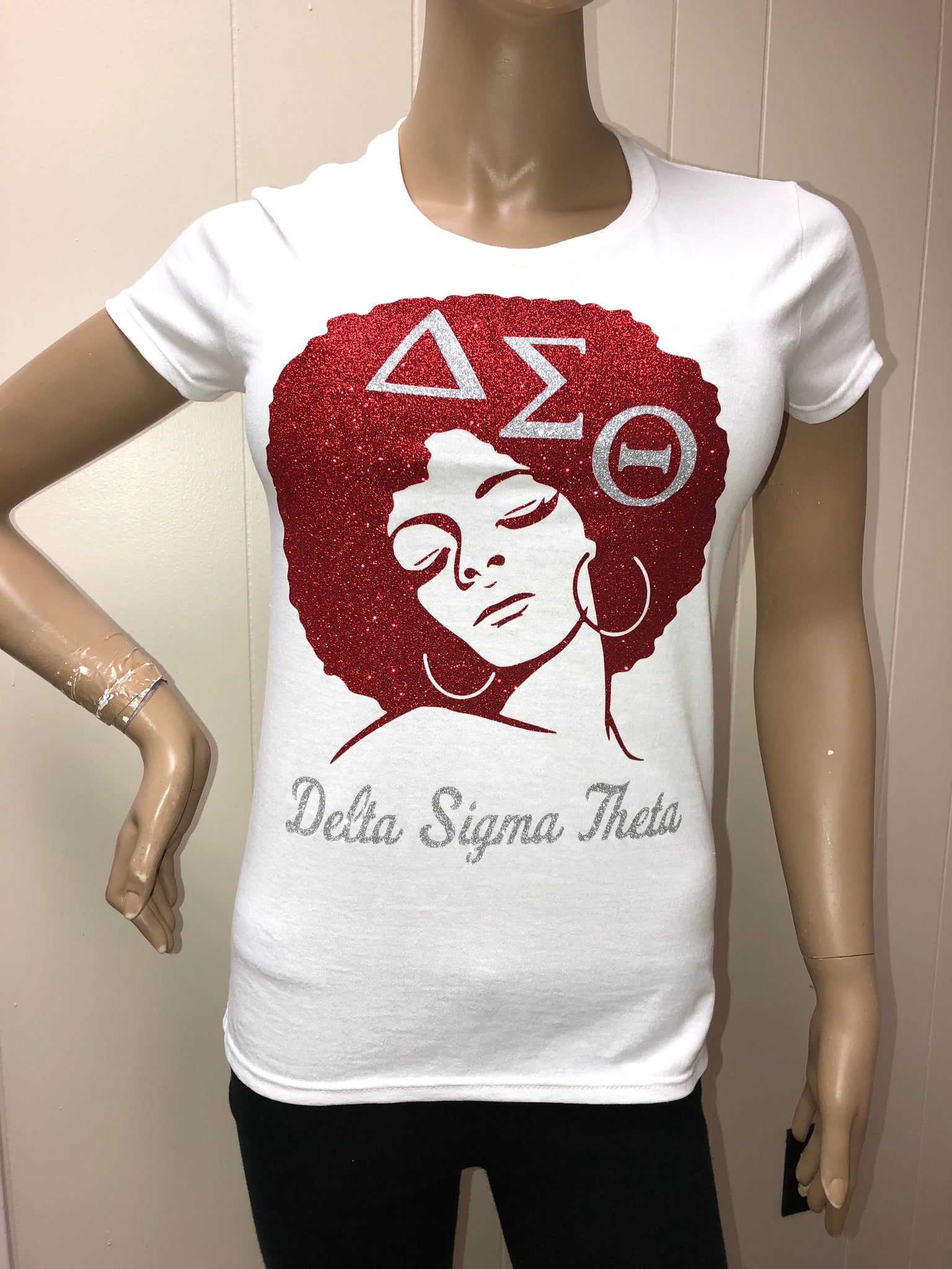 Delta Glam Afro Tee | Sorority Glitter t-shirt | DST