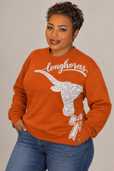 Longhorns Mega Head Glam Sweatshirt