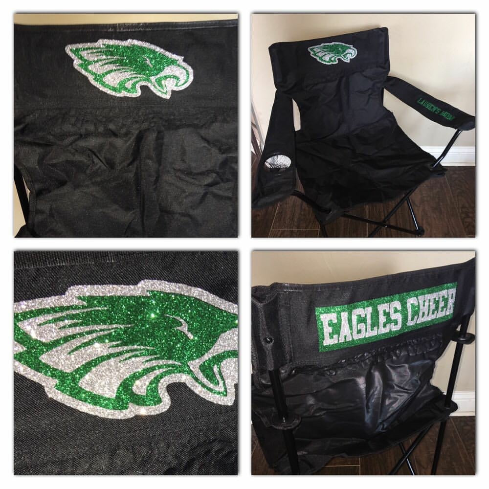 Eagles Black Glam Tailgating Chair