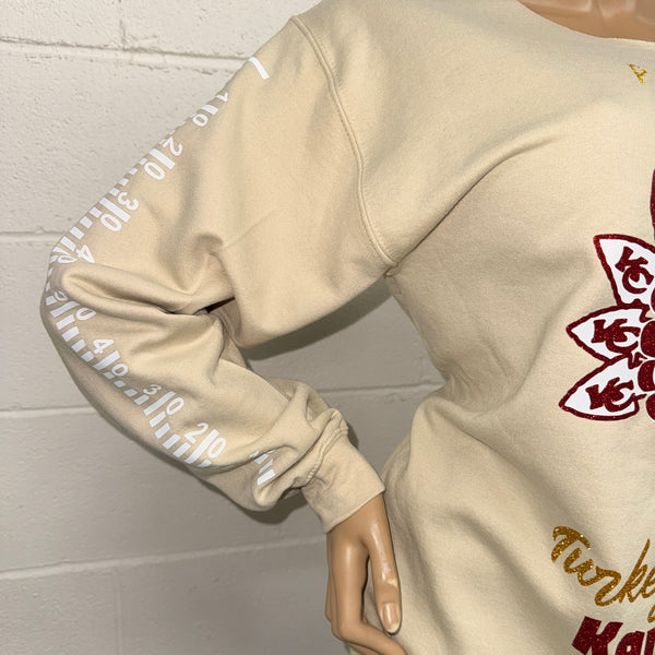 Chiefs Turkey & Touchdowns Off the shoulder sweatshirt