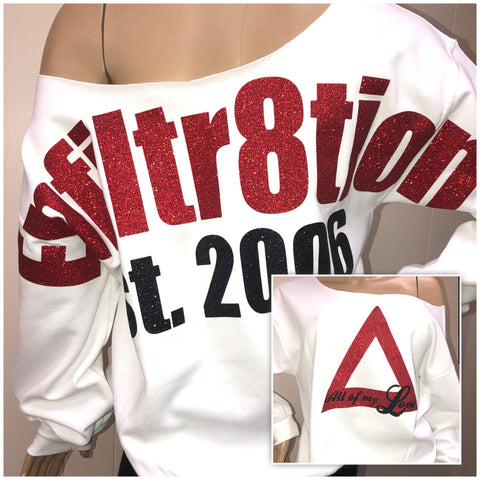 Delta Love Oversized Print Glam Sweatshirt