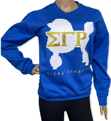 Sigma Gamma Rho Poodle bling sweatshirt | Pretty Poodles Glitter sweatshirt