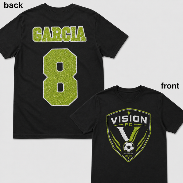 GLITTER- Black Front & Back