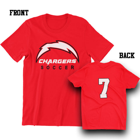 Chargers Softstyle Parent Tee Front & Back