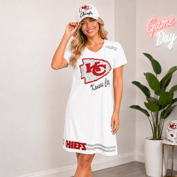 KC White Glam T-shirt Dress