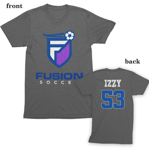 Fusion Logo Triblend -Grey Front and Back