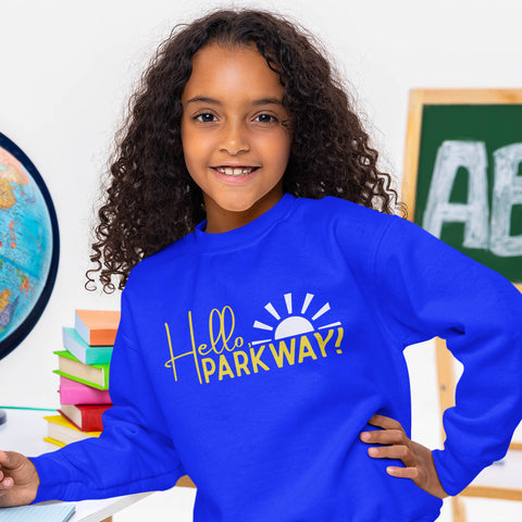 Hello Parkway Blue Sweatshirt -Youth